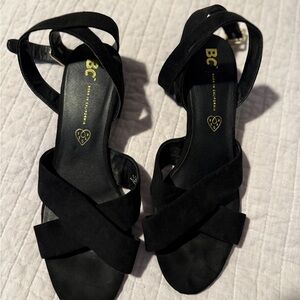 BC Footwear Black Suede Women's Sandals